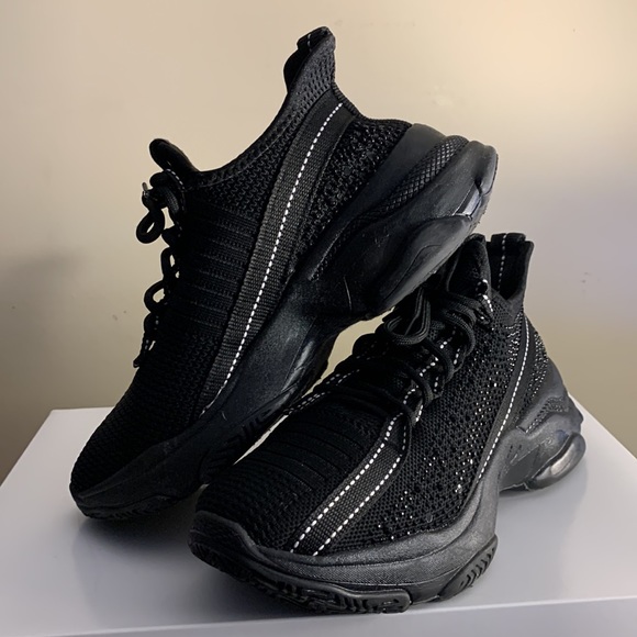 Black Rhinestone Women’s Sneakers 8.5 - Picture 9 of 13